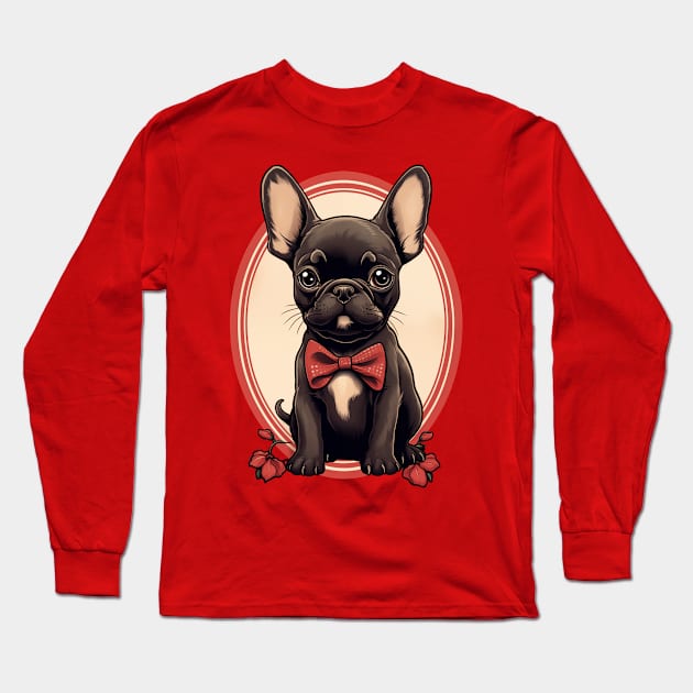 French Bulldog Tattoo Long Sleeve T-Shirt by JunkyDotCom